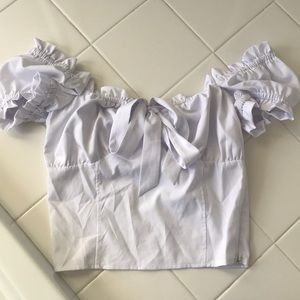 White Bardot/Peasant Top